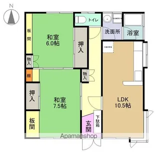 高瀬コーポ【102号室】の間取り