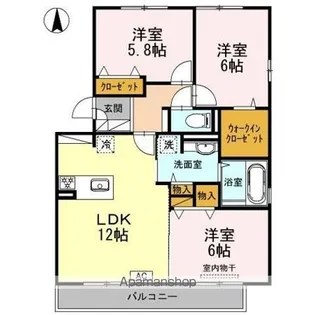 シャルム B棟【2階】の間取り