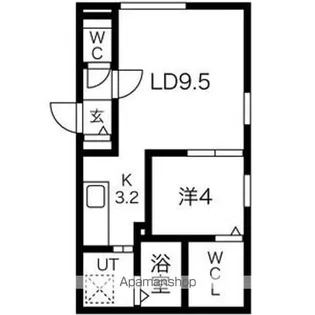 ブルーイング北7条【4階】の間取り
