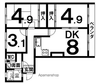 ル・モンド【201号室】の間取り