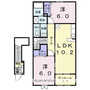 パークサイド カレート C【2階】の間取り