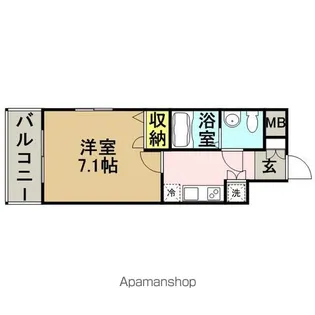 アーバンフラッツ天神東Ⅱ【701号室】の間取り