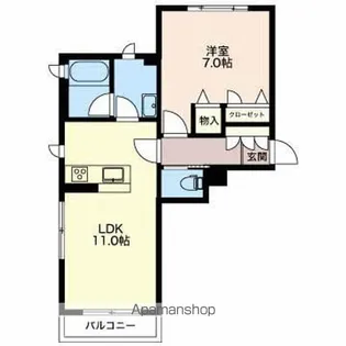 FONTAINE【103号室】の間取り