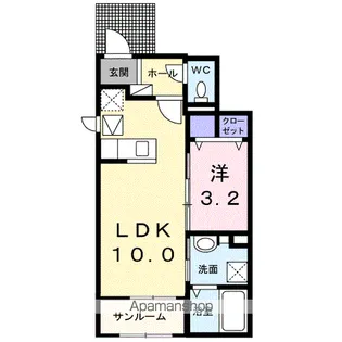 ルーベル 立花 Ⅱ【1階】の間取り