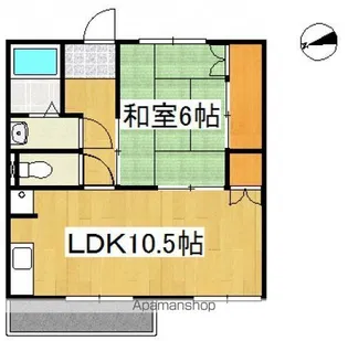 レジデンス北浜【2階】の間取り
