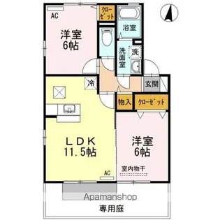 アレズI番館【1階】の間取り