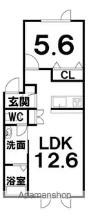 NOIRⅠ(ノアールワン)東棟【1-A号室】の間取り