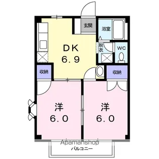 ボヌール山田【2階】の間取り
