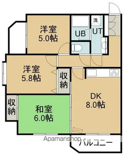 ライオンズマンション松陰町第2【201号室】の間取り