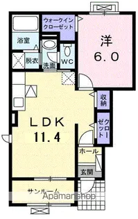 ブラッサム コート Ⅱ【1階】の間取り