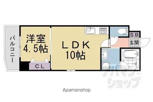 グラシアス城南宮【502号室】の間取り