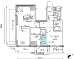 プライムブリス蔵前【13階】の間取り