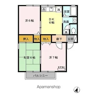 サウスメゾン B【2階】の間取り