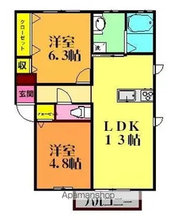 スイートA【202号室】の間取り