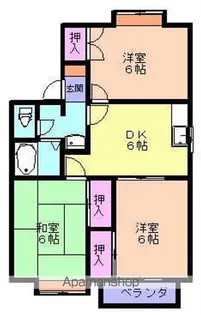 メンバーズタウン末広E棟【101号室】の間取り