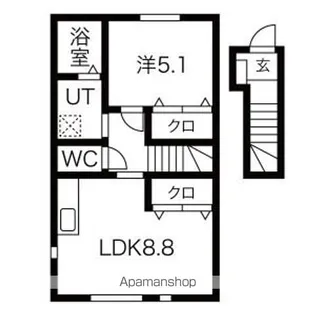 ワンリッチ金ヶ崎C【2階】の間取り