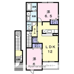 ジェルメ モカールA【2階】の間取り
