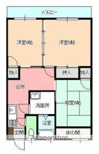 プランシェール黒石野B【207号室】の間取り