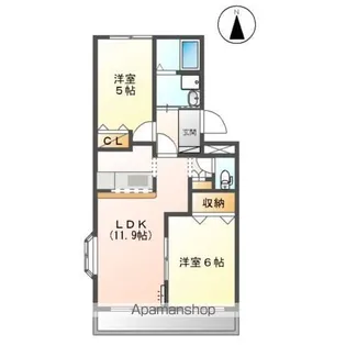 サンコーポ 塩河 B【1階】の間取り