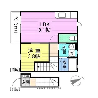 BEFINE 六丁の目東 B棟【2階】の間取り