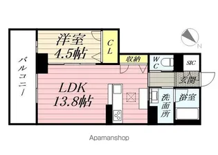 CLASSEUM連坊Ⅱ【1階】の間取り