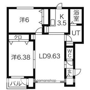 ベルリード平岸【1階】の間取り
