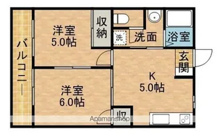 フロンティアⅠ【202号室】の間取り