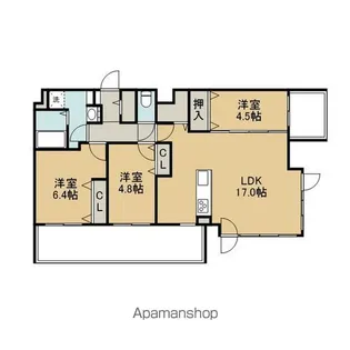 セントラルレジデンスポルトム【407号室】の間取り