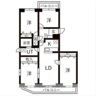 BRO北野【104号室】の間取り