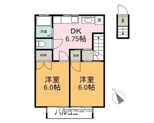 萩沢ハイツA棟【2階】の間取り