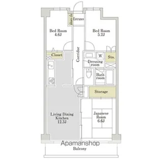 アーバンパーク三ツ池公園E【1階】の間取り