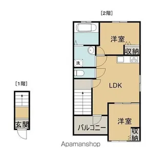 CALM上吉田 B棟【201号室】の間取り