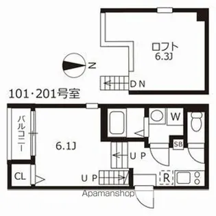 ハーモニーテラス三番町【2階】の間取り