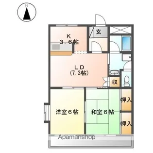 サンティアラB【1階】の間取り