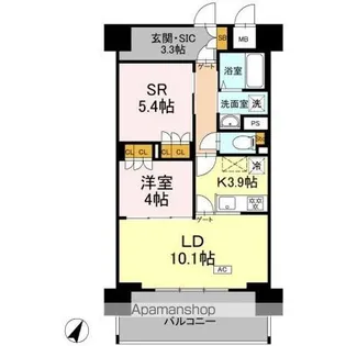 リーラ横浜川和町【3階】の間取り