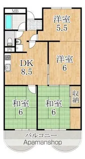 ハイツ八木【4階】の間取り