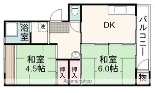 松富団地12号棟【408号室】の間取り