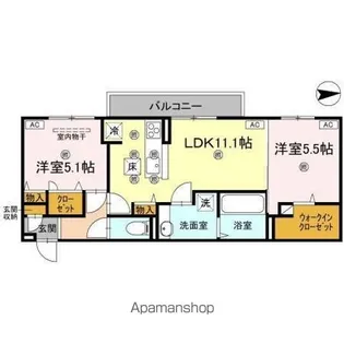 コンフォリア木太【1階】の間取り