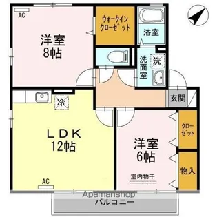 セジュールプルミエ A棟【2階】の間取り