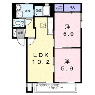 ピエス赤井B【1階】の間取り