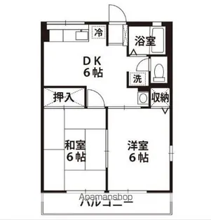 オオツカハイム【A202号室】の間取り