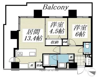 ブランズタワーアイム札幌大通公園【3階】の間取り
