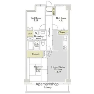 アーバンパーク三ツ池公園E【1階】の間取り