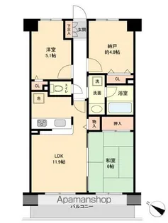 グラディート久米川【3階】の間取り