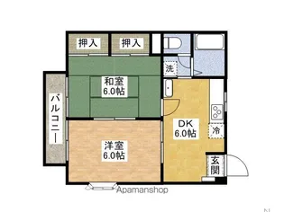 インペリアル津屋崎【1階】の間取り