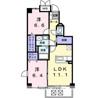 ビサイド・スリー【3階】の間取り