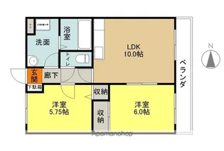 サンヒルズ住吉【201号室】の間取り