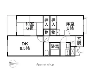 長野県長野市中御所2丁目【マンション】の間取り