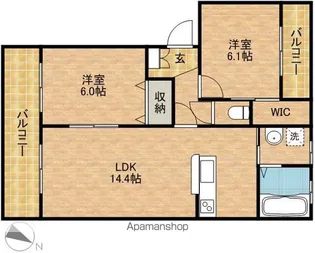 ブエナカーサ初生【301号室】の間取り