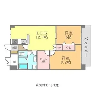 カーサグラン余戸【601号室】の間取り